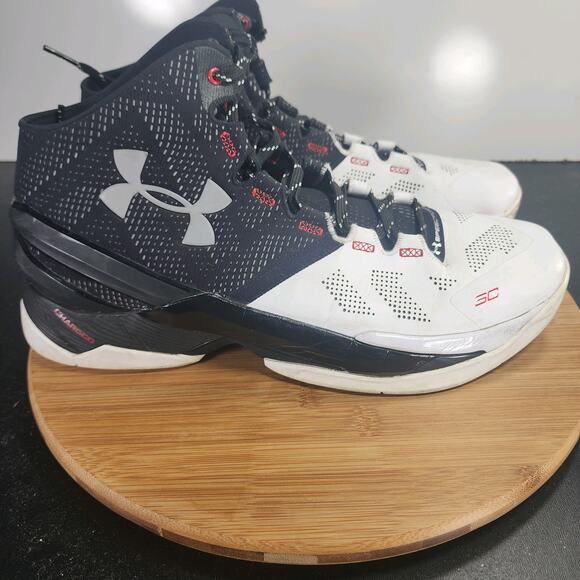Under Armour Other - Mens Under Armour Curry 2 Mid Sz 12.5 009698 White Black Mesh Basketball Sneaker